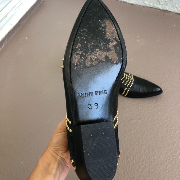 Anine Bing Charlie Boots Gold Studs - Picture 3 of 5